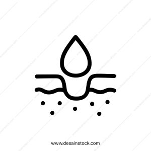 Minimalist Outline Drop on Skin Treatment Cosmetic Healthcare Icon