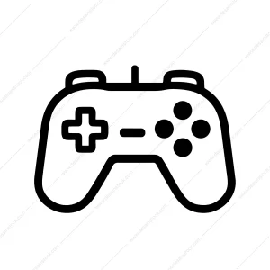 Outline Simple Controller Console with Buttons for Entertainment Gaming Icon