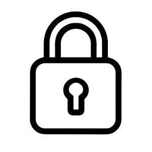 Simple Outline Padlock Security Icon, Safety and Privacy Symbol Graphic Design