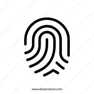 Minimalist Line Style Fingerprint Identification Security Authentication Single Icon