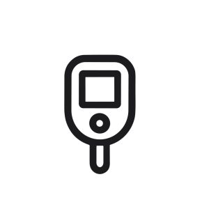 Minimalist Outline Diabetes Meter Health Device Test Machine Icon