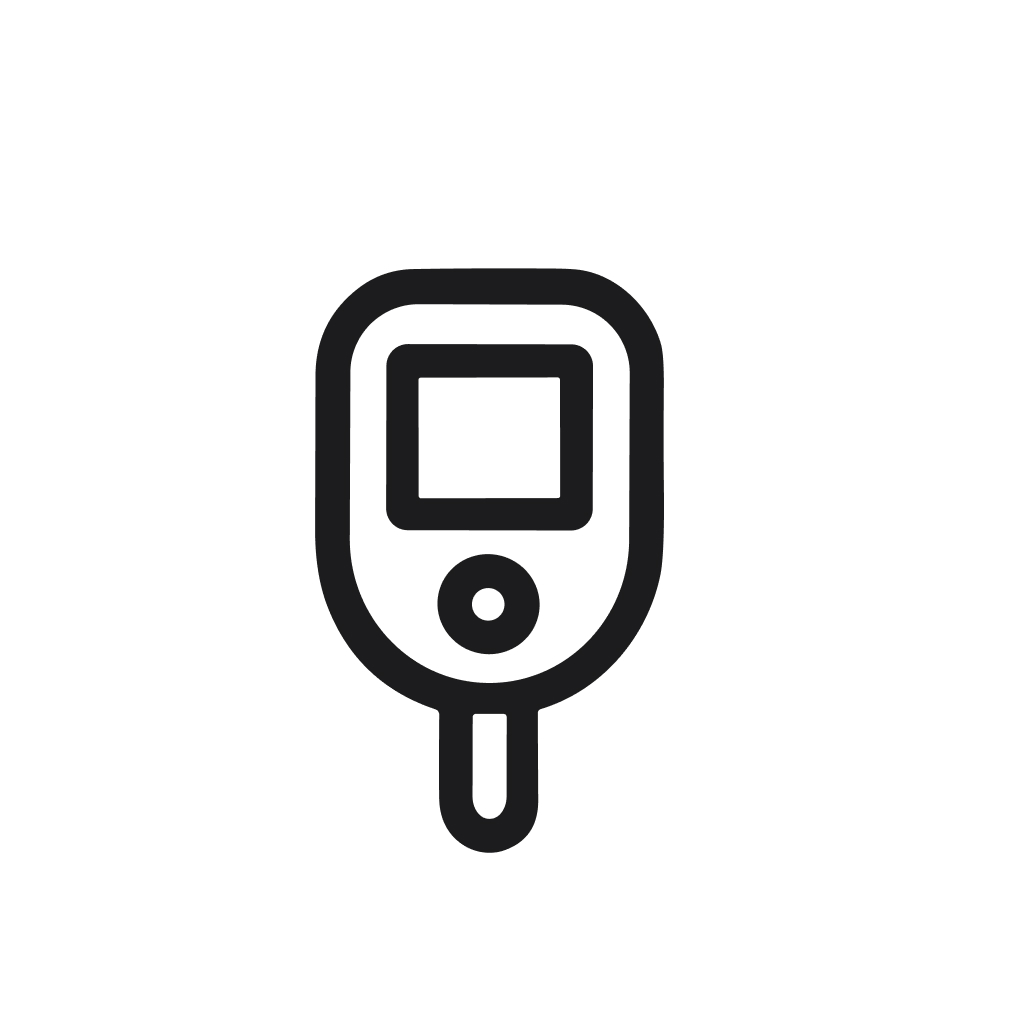 Minimalist Outline Diabetes Meter Health Device Test Machine Icon