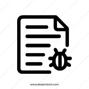 Simple Outline Style Data Virus Document Icon Design for Presentation