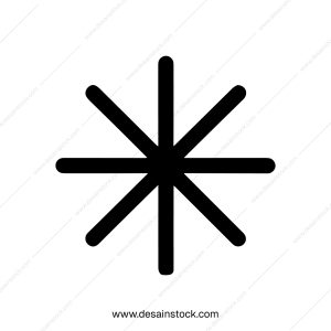 Minimalist Bold Line Star Snowflake Decoration Element Shape Icon