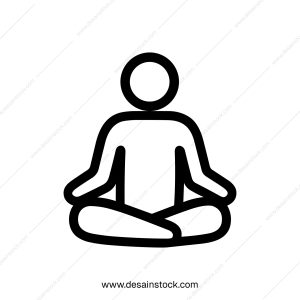 Simple Outline Person Meditation Pose Icon Shape Sign Symbol