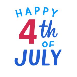 Simple Bold Happy Fourth of July Celebration Illustration with Patriotic Theme