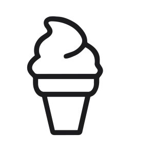Simple Outline Ice Cream Cone Sweet Dessert Cold Food Icon