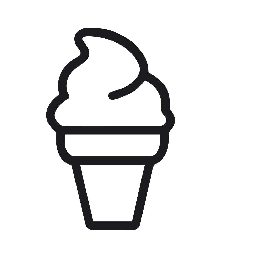 Simple Outline Ice Cream Cone Sweet Dessert Cold Food Icon