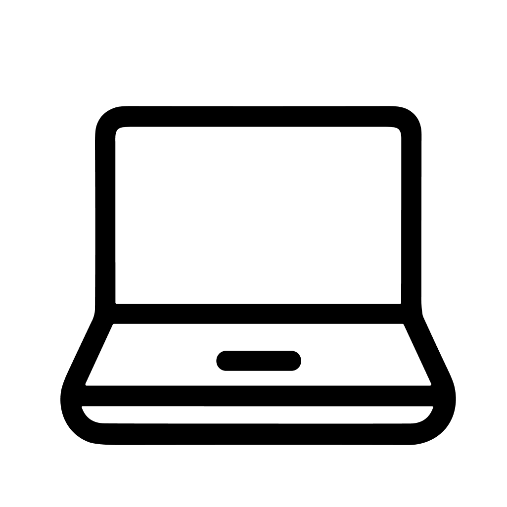 Simple Thin Line Laptop Computer Device Outline Shape Icon