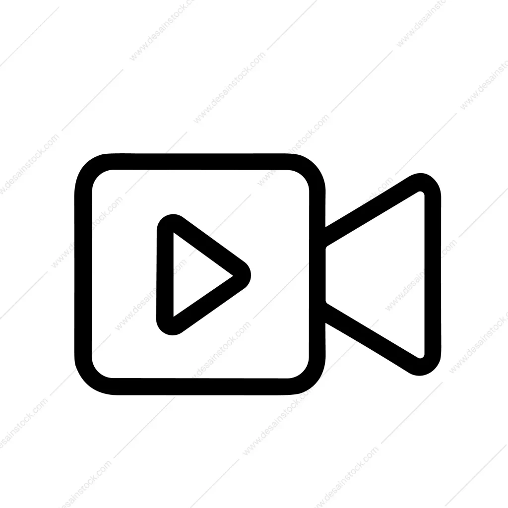 Simple Line Style Media Play Sign Button Shape Icon