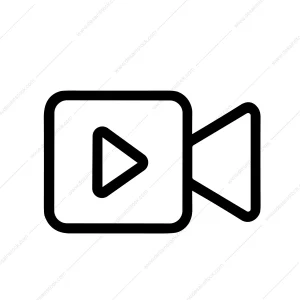 Simple Line Style Media Play Sign Button Shape Icon
