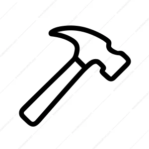 Simple Outline Handdrawn Hammer Construction Tool Black Line Icon