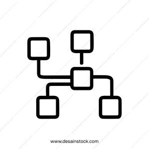Simple Outline Structure Diagram Network Scheme Flowchart Icon Design