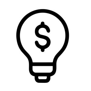Simple Outline Lightbulb Dollar Sign Symbol Icon Finance Business