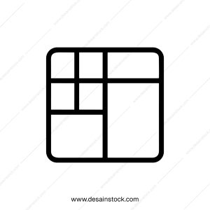 Simple Outline Layout Grid Block Diagram UI UX Element Icon