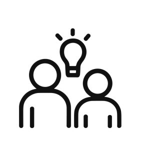 Minimalist Outline Teamwork Idea Lightbulb Collaboration Group Thin Line Icon