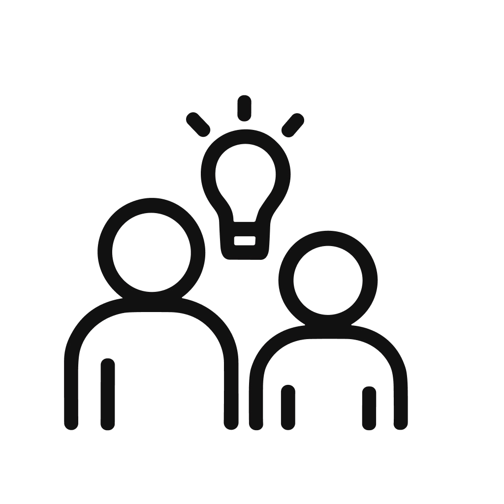 Minimalist Outline Teamwork Idea Lightbulb Collaboration Group Thin Line Icon