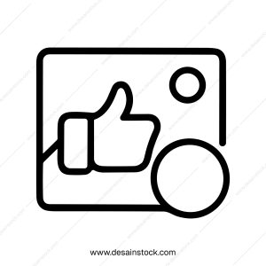 Minimalist Outline Like Button with Notification Circle Shape Icon