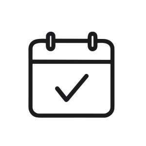Simple Outline Calendar Checkmark Event Planning Schedule Icon Graphic Element