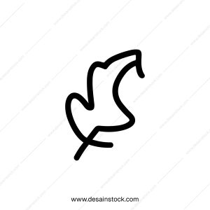 Minimalist Line Drawing of a Single Oak Leaf Plant Illustration