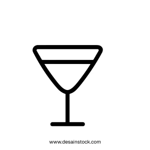 Simple Outline Cocktail Glass Liquor Drinkware Symbol Silhouette Icon