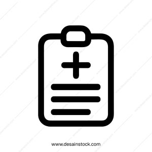 Simple Line Style Medical Record Checklist Icon Element for Healthcare Concept