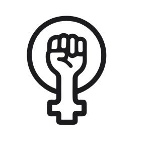 Simple Black Outline Fist Symbol of Feminism Activism Icon