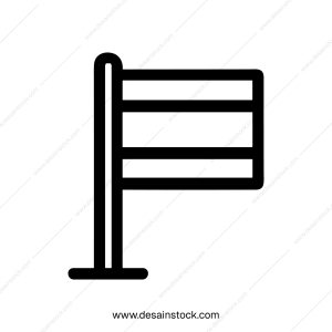 Minimalist Outline Style Simple National Symbol Flag Country Icon