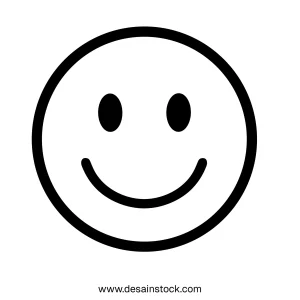 Simple Line Smiley Face Happiness Expression Emoticon Symbol Icon