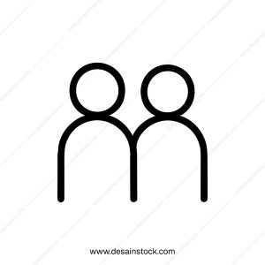 Simple Outline People Icon Symbol Design for Teamwork and Collaboration Concept