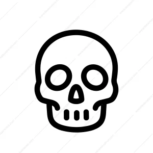 Simple Outline Skull Sign Dangerous Warning Symbol Icon Illustration