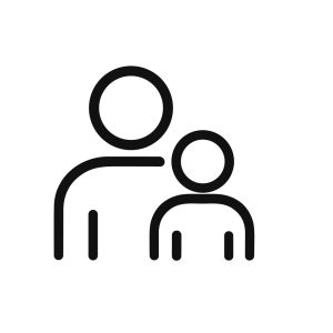 Minimalist Outline Father and Child Figure Relationship Family Member Icon