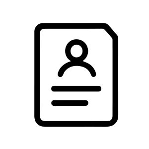 Simple Outline Human Profile Contact Information Icon for User Interface