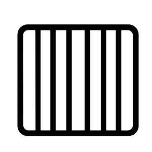 Simple Outline Rounded Square with Vertical Lines Bar Pattern Icon