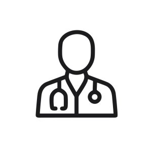 Minimalist Line Style Doctor Avatar with Stethoscope Medical Professional Icon