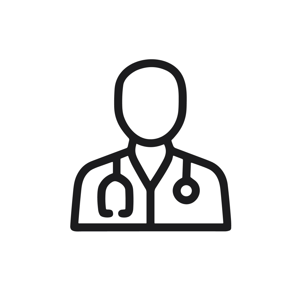 Minimalist Line Style Doctor Avatar with Stethoscope Medical Professional Icon