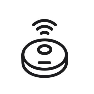 Minimalist Line Drawing Robotic Vacuum Cleaner Home Automation Appliance Icon