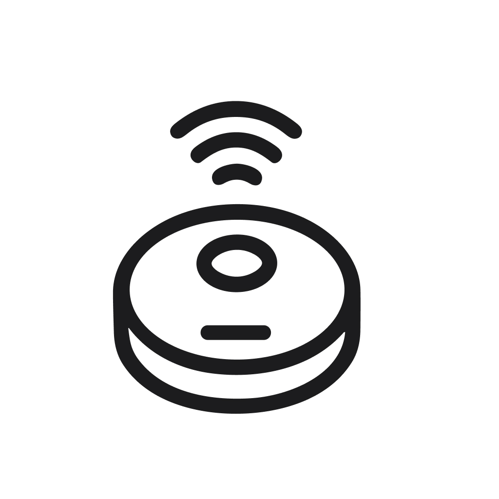 Minimalist Line Drawing Robotic Vacuum Cleaner Home Automation Appliance Icon