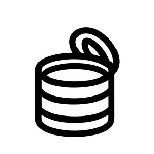 Simple Line Illustration Opened Metal Food Can Icon for Grocery