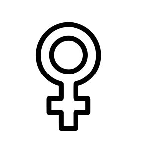 Simple Line Drawing Female Gender Symbol Representation Icon Graphic
