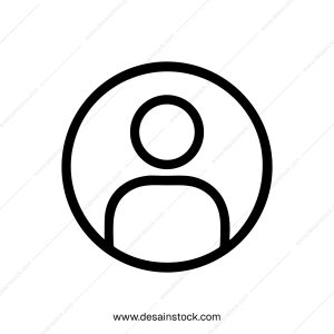 Minimalist Outline User Avatar Circle Icon Graphic Design Element