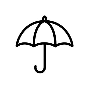 Simple Outline Umbrella Weather Protection Symbol Sign Element Icon Shape