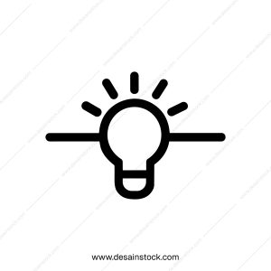 Simple Line Art Lightbulb Idea Creativity Symbol Icon Design