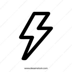 Simple Bold Line Lightning Bolt Shape Element Design Icon