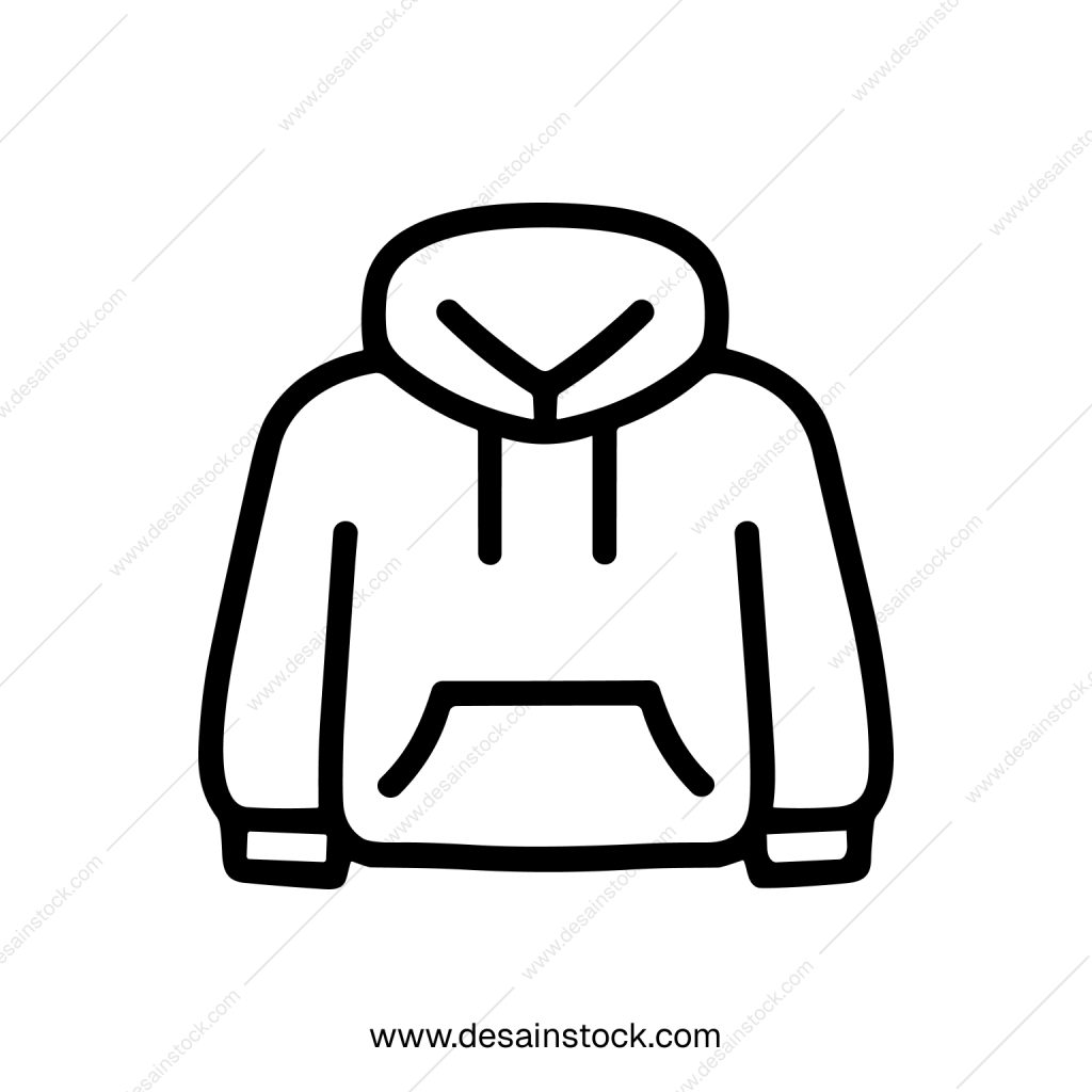 Minimalist Line Art Hoodie Illustration Garment Fashionable Clothing Element