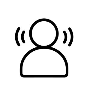 Simple Line Alert User Profile Avatar with Sound Wave Icon