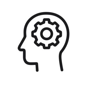 Simple Outline Gear Inside Head Concept Idea Creative Thinking Icon