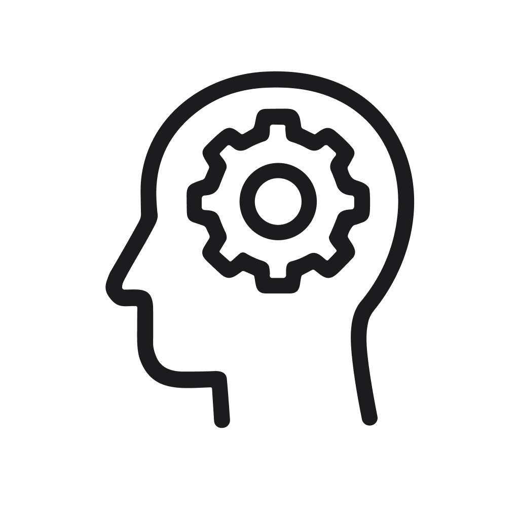Simple Outline Gear Inside Head Concept Idea Creative Thinking Icon