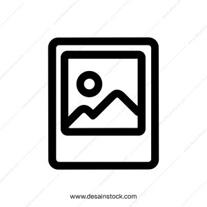 Bold Line Drawing of Nature Landscape inside Frame Icon Design