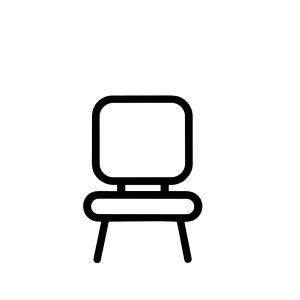 Minimalist Outline Chair Simple Line Drawing Icon Illustration Design